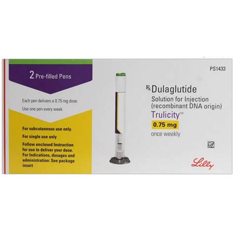 TRULICITY Dulaglutide 0 75mg 0 5mL Solution For Injection 0 5mL 1 S