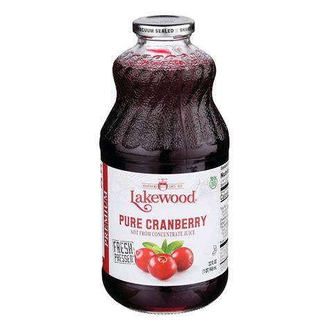 Lakewood Organic Juices Pure Cranberry Juice Oz Bottle In