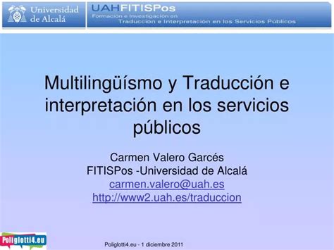 PPT Multilingüísmo y Traducción e interpretación en los servicios