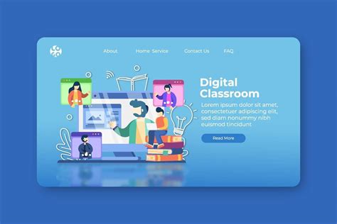 Modern flat design vector illustration. Digital Classroom landing page ...