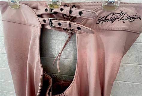 Harley Davidson Pink Leather Womens Chaps Charisma Sz Medium Ebay