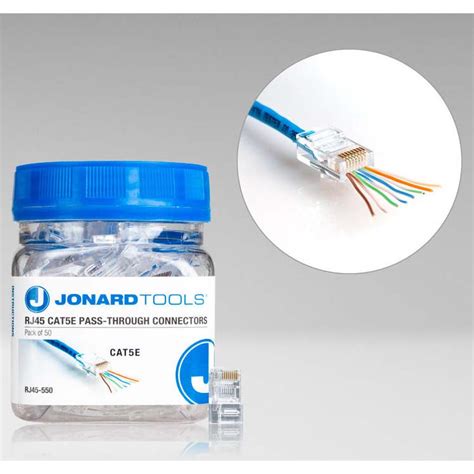 Сквозные коннекторы Jonard Tools RJ45 (CAT5e) для одножильных и ...