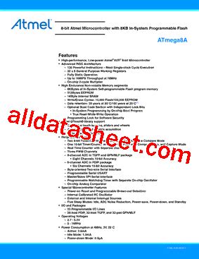 Atmega A Pdf Atmel Corporation