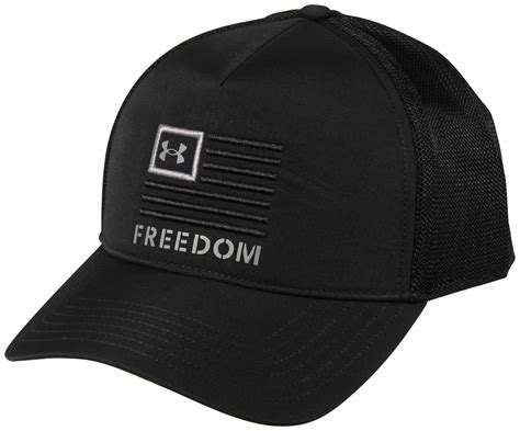 armour freedom trucker hat black steel
