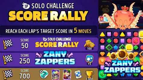 Zany Zappers Solo Challenge Score Rally Match Masters Solo Challenge