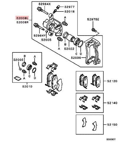 Zacisk Hamulcowy Tylny Lewy Mitsubishi EVO 9 RS MR249656 Mitsubishi2