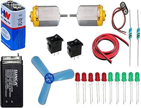 Erh India V Battery Dc Toy Motor Fan Blade Led Science Kit For