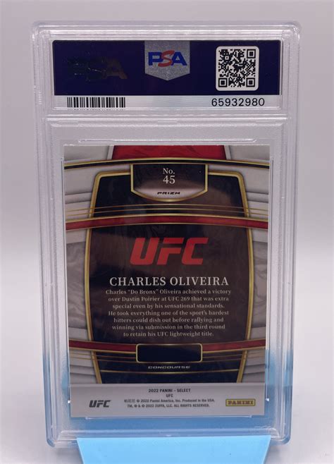 Charles Oliveira 2022 Panini Select UFC Premier Tri Color Prizm PSA 10