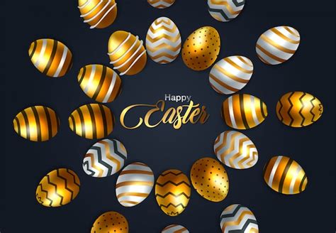 Premium Vector Happy Easter Lettering Background