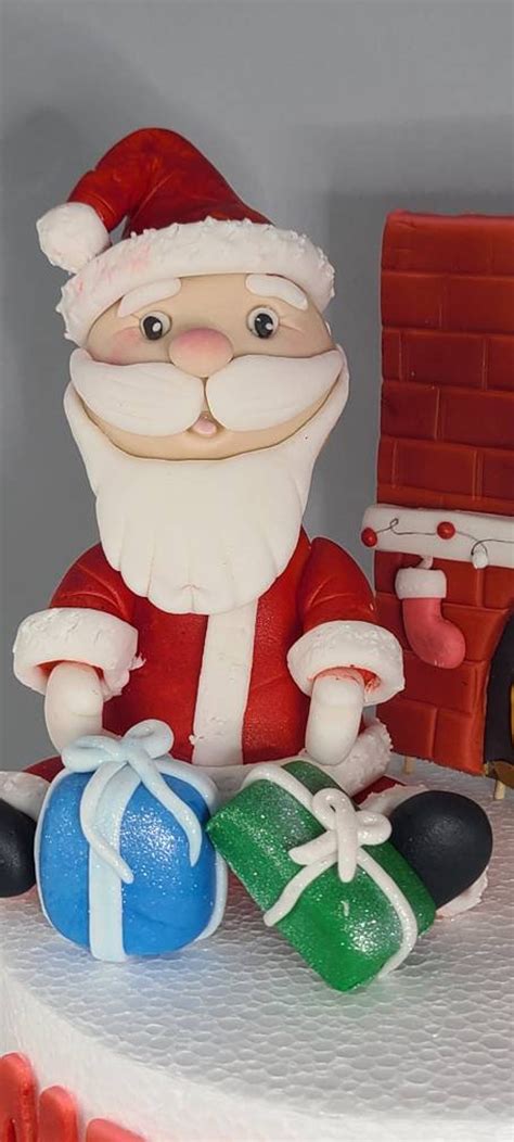 Fondant Santa cake topper set | Etsy