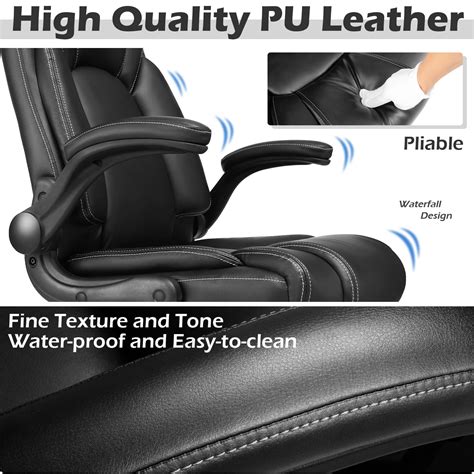 Snapklik Outfine Flip Up Arms Leather Executive Chair Adjustable