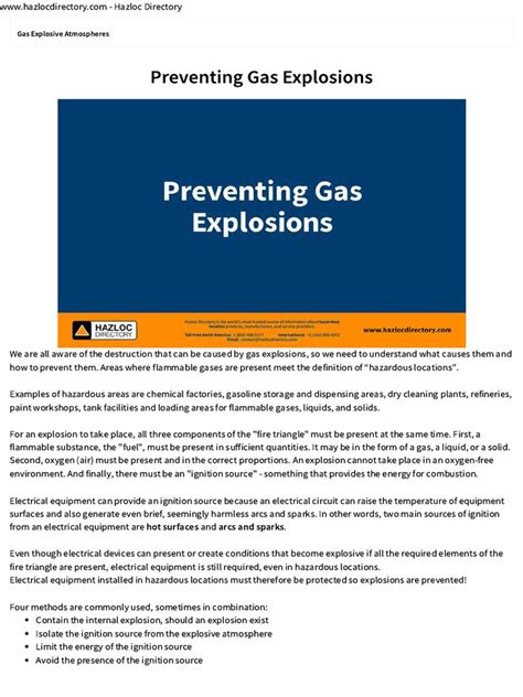 Preventing Gas Explosions | PDF