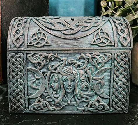 Ebros Celtic Triple Goddess Mother Maiden Crone Decorative Jewelry Box