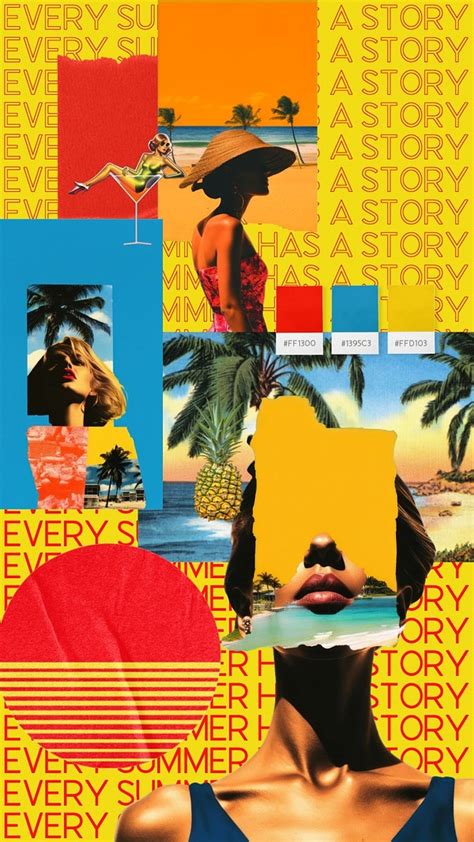 Colorful Summer mood board mockup, | Premium Moodboard Maker - rawpixel