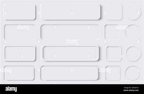 Neumorphism Button Design Set Neumorphic Ui Design Elements Vector