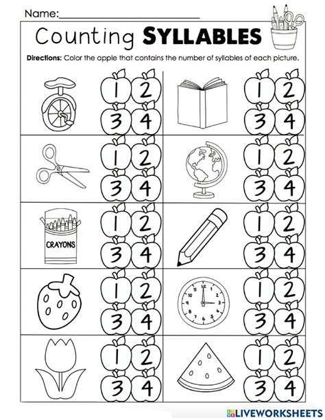 Syllables Worksheets Teaching Second Grade Worksheets Library