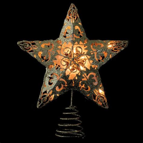 Northlight 11 Lighted Gold Swirl Glittered Christmas Star Tree Topper