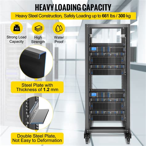 Vevor Open Frame Server Rack Network Server Rack 27u 4 Post 19 Steel