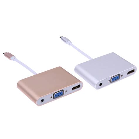 Hdmi Vga Converter Usb Type C To Hdmi Vga Mm Aux Adapter Cable