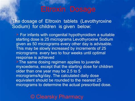 Eltroxin Levothyroxine Sodium Tablets Ppt