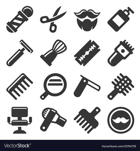 Barber shop icons set Royalty Free Vector Image