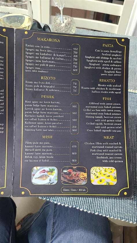 Menu at King Bar Restaurant Sarandë