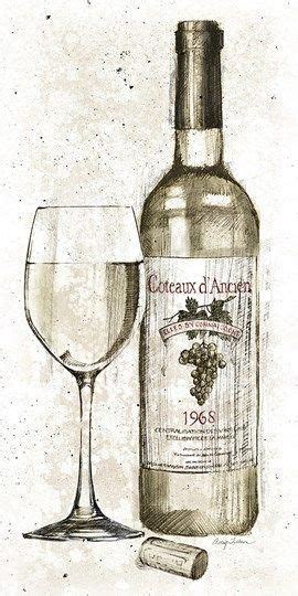 Wine Bottle And Glass Art Pencil Wine Ii By Avery Tillmon At