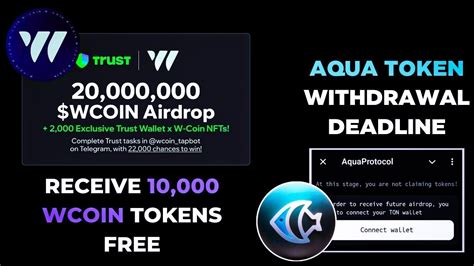 WCOIN TRUST WALLET EVENT Earn 10k Airdrop Tokens Free AQUA PROTOCOL