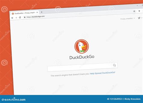 DuckDuckGo Website Homepage. Editorial Stock Photo - Image of search ...