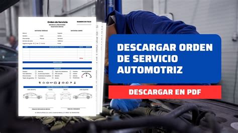 Descargar Plantilla De Orden De Servicio Automotriz Gratis Didocu