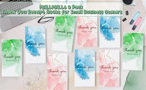 MALLMALL6 9Pcs Thank You Receipt Book Set For Small Businesses