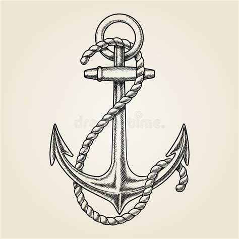 Nautical Anchorvintage Label Stock Vector Illustration Of Ship