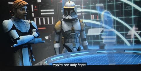 In S2E16 of The Clone Wars, Bail Organa sends a distress call to Obi