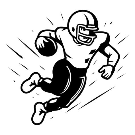 Jugador de fútbol americano corriendo con ilustración vectorial de