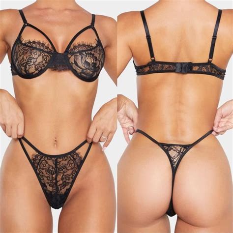 Lingerie sexy dentelle string string sous vêtements vêtements de nuit nouvelle mode Amer Noir