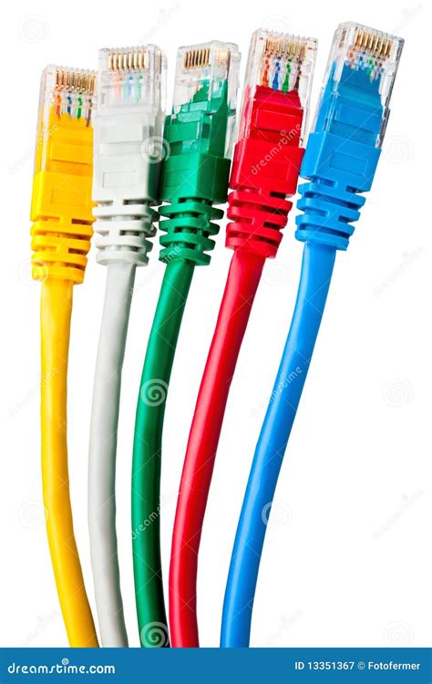 Five Multi Colored Patch Cord Stock Image Image Of Network