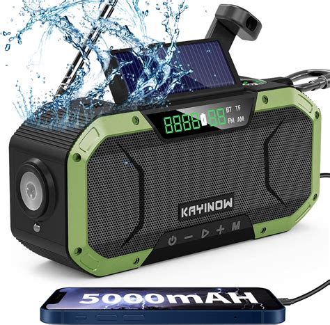 Emergency Hand Crank Solar Radio With Bluetooth Speaker AM FM NOAA