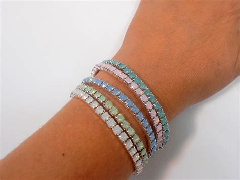 Swarovski Stretch Bracelet Crystal Cuff Bracelet Layered Cupchain