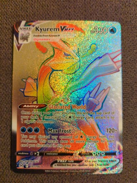 Kyurem VMAX Rainbow Secret Rare 197 196 Lost Origin Pokemon TCG