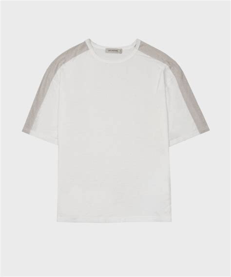 MUSINSA LIEU HOMME Color Block Linen Blend T Shirt White