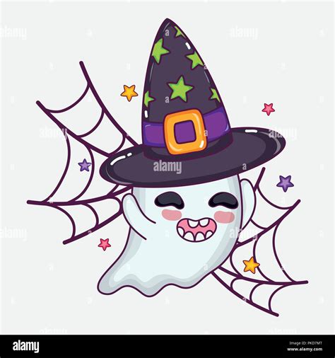 Cute Dibujos Animados De Halloween Fantasma Imagen Vector De Stock Alamy