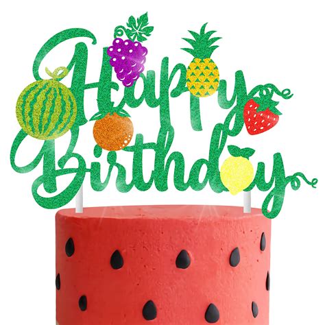 Buy Fruit Birthday Cake Topper Fruit Cake topper Summer Fruit Party ...