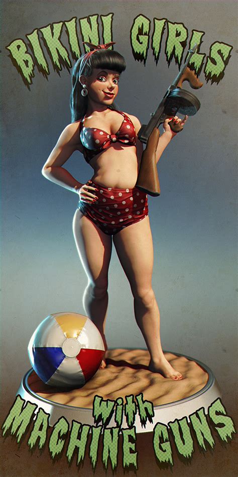 Bikini Girl With Machine Gun ZBrushCentral