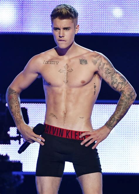 Justin Bieber Strong And Burly Bare Chested Naked Male Celebrities