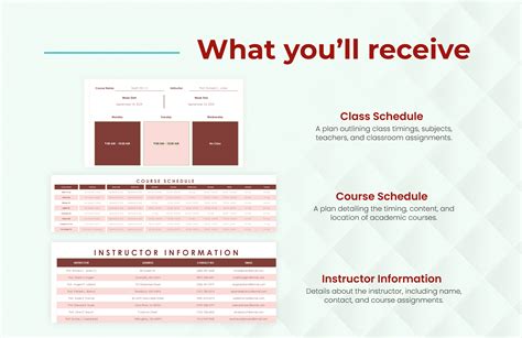 Class Schedule Template in Excel, Google Sheets - Download | Template.net