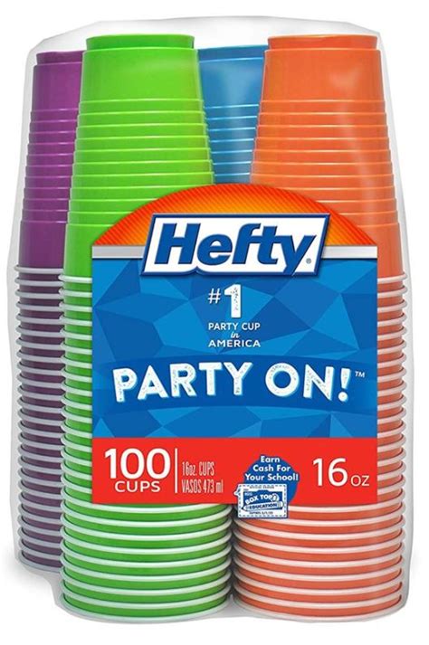 Hefty Disposable Cups In Assorted Colors 16 Oz 100 Count For 508 W