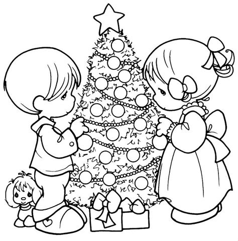 Pinto Dibujos Árbol de navidad de los precious moments para colorear