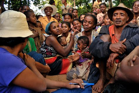 picture village group crowd behavior communication madagascar