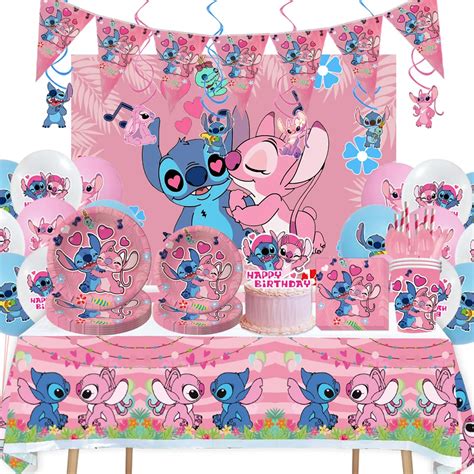 Disney Stitch Einweg Party Liefert Rosa Engel Papier Geschirr Tassen