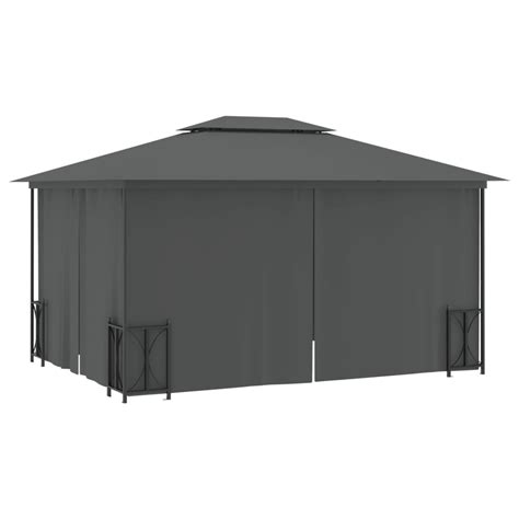 VidaXL Tonnelle Avec Parois Et Toit Double 3x4 M Anthracite VidaXL Ch